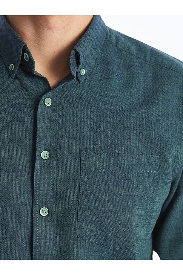 LCWAIKIKI Classic Regular Fit Uzun Kollu Armürlü Erkek Gömlek - 3