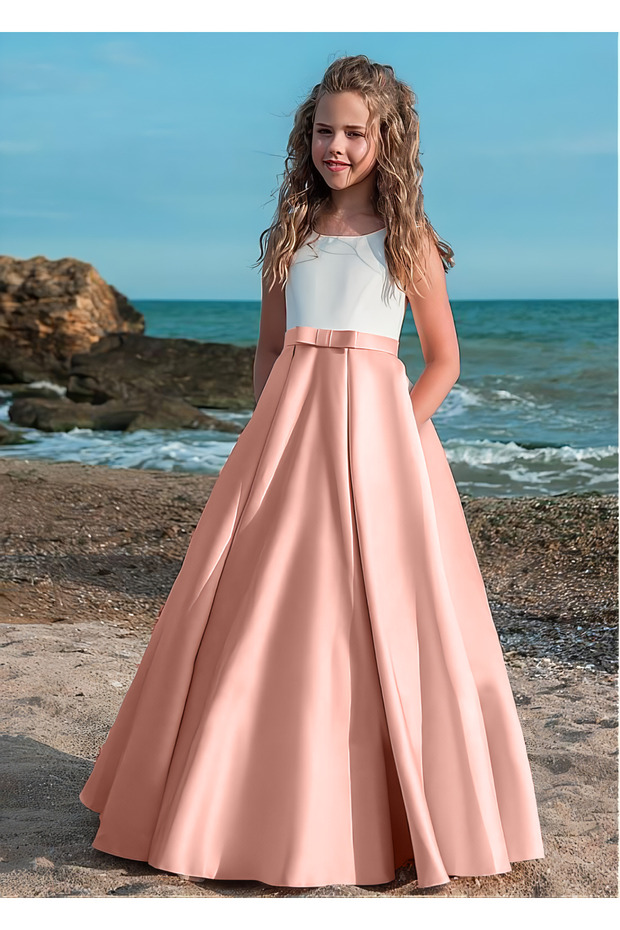 Girls' Dress Graduation Birthday Dress Satin Dress Children's Evening Dress