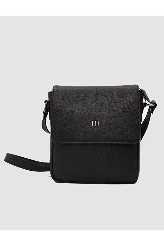 Hakiki Deri Siyah Postacı Çanta - 4