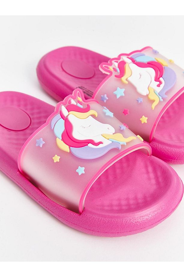 STEPS Pembe Tek Bantlı Baskılı Kız Çocuk Terlik - 3