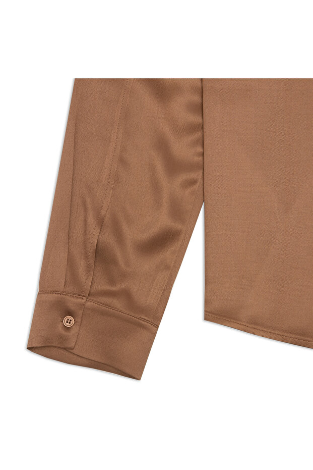 - Saten Krep Basic Gömlek - 5