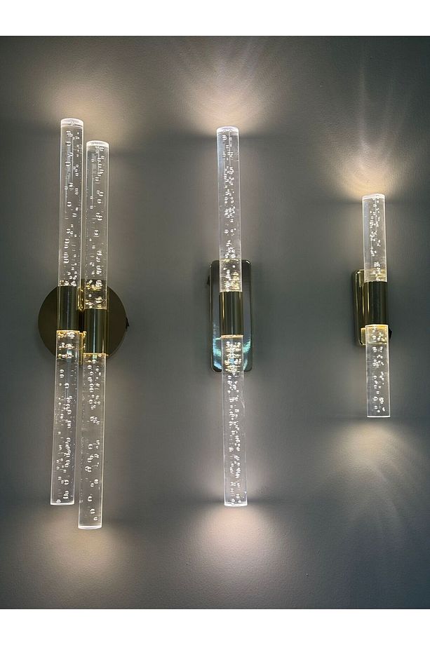 Bubblelight Large Model Şık Tasarım Modern Ledli Aplik 51 Cm Platin Gümüş Pilli - 2