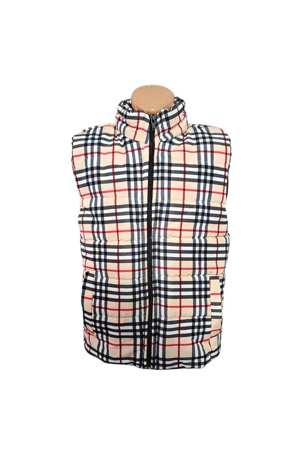 Boy's Hoodless Pocket Trend Inflatable Vest M00708 Brown