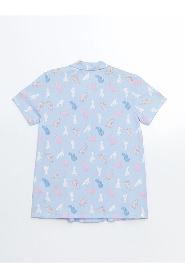Gömlek Yaka Desenli Hamile Pijama Takımı - 7