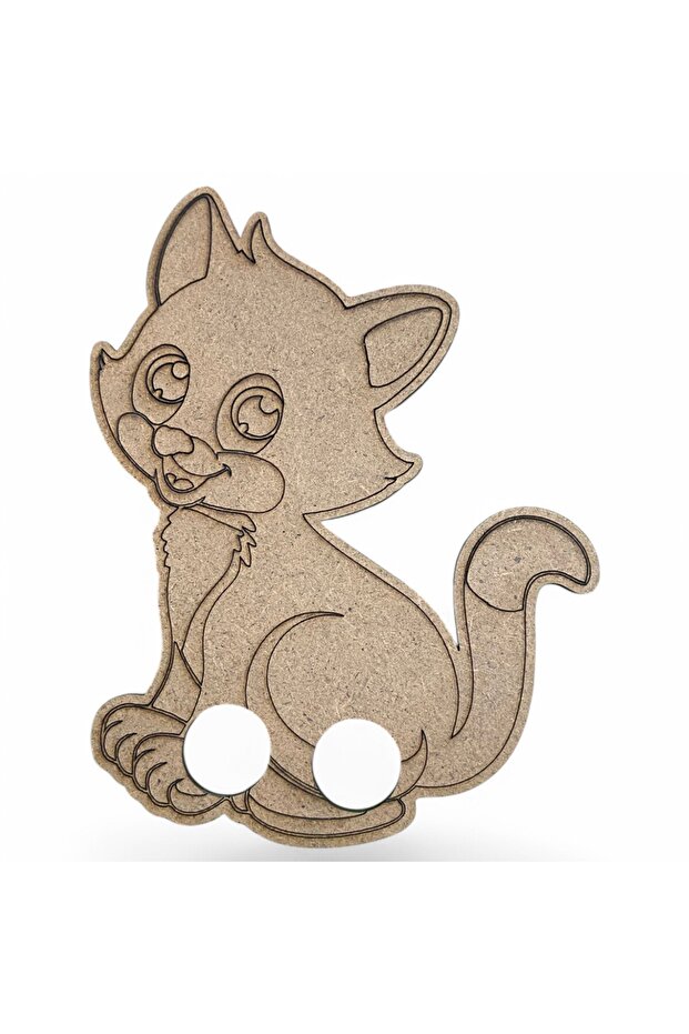 KUKLA BOYAMA-AHŞAP KUKLA BOYAMA-HOBİ EĞİTİM SETİ-KEDİ PARMAK KUKLA - 3