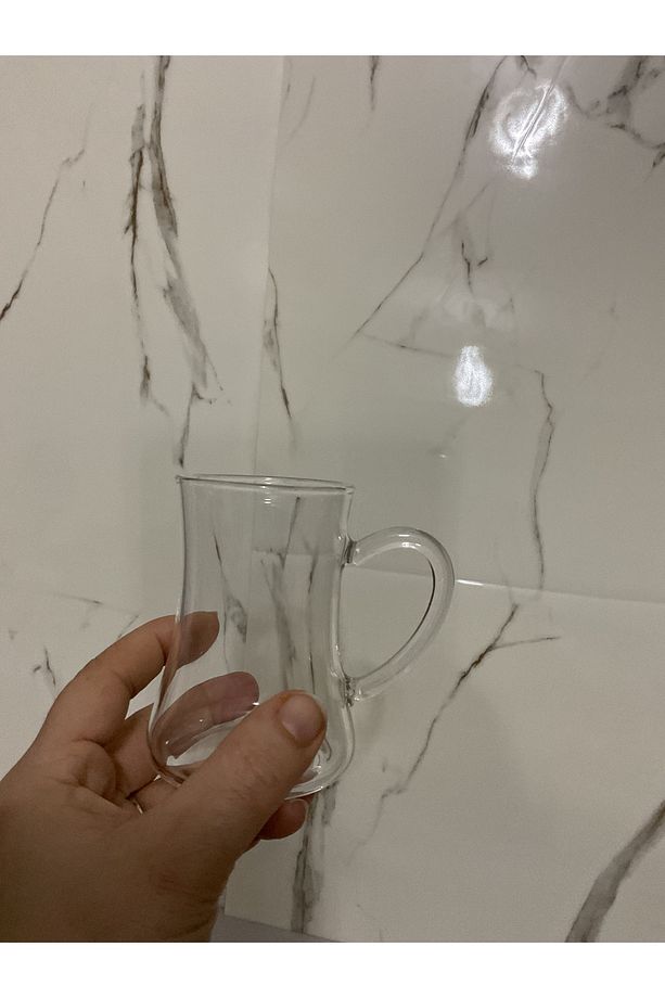 Bambu Bardak 1kişilik çay seti 2Parça Borosilikat bardak ve bambu altlık - 2