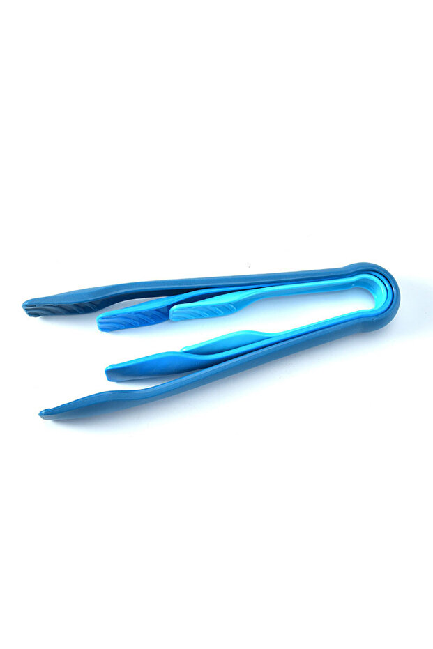 Blue JCD 3pcs Plastics Food Tong Kitchen Tongs Non-slip Cooking Clip Clamp BBQ Salad Tools Grill Kit
