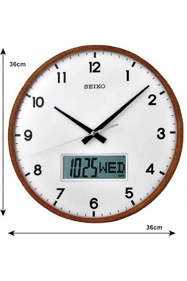 Clock Qxl008b Akçaağaç Ahşap Kasa Dijital Takvimli Duvar Saati - 5