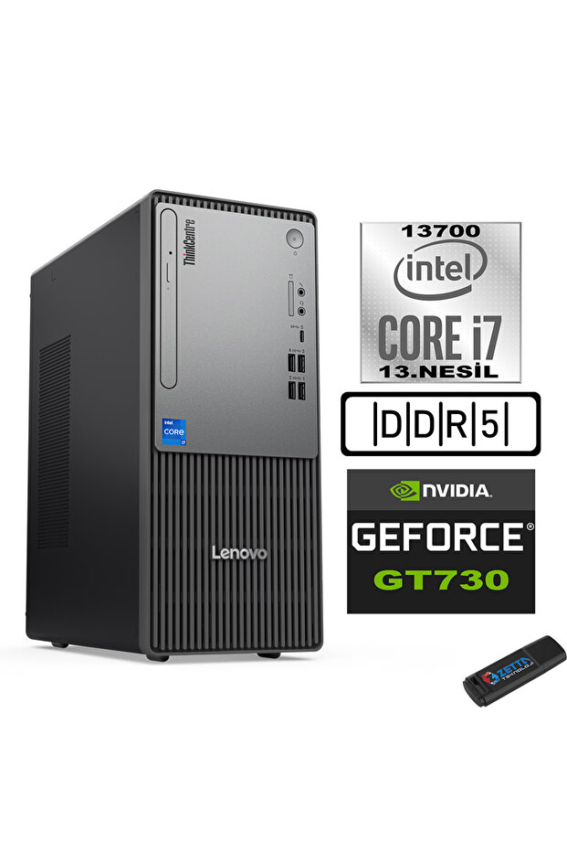 Thinkcentre Neo 50T G5 I7 13700 24GB Ddr5 4tb SSD W11PRO GT730 73012UB000LTRW10+ZETTAFLASH - 1