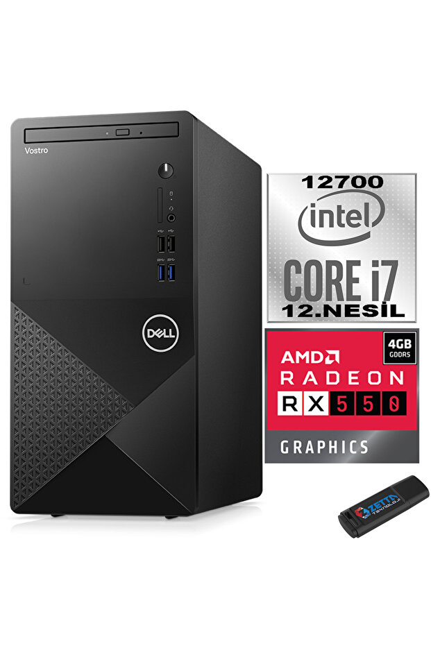 Vostro 3910 MT Intel Core I7 12700 12GB 1TB SSD Ubuntu RX550-4GB N3910RX550U03+ZETTABELLEK - 1