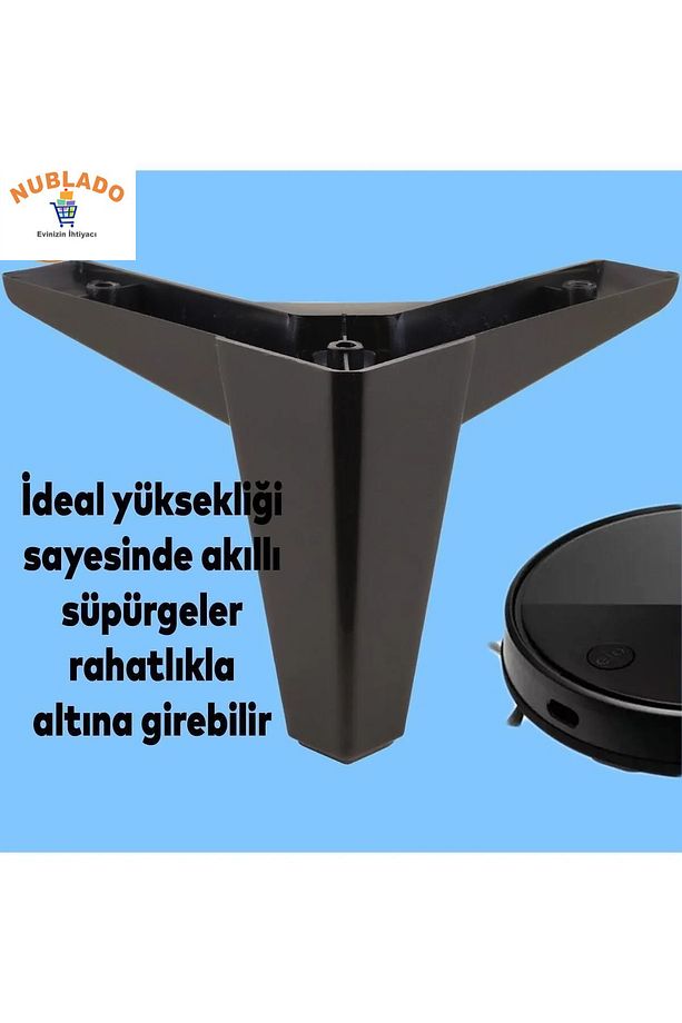 Hobit 20'li Set Lüks Mobilya Kanepe Koltuk TV Ünitesi Yükseltici Destek Ayağı Ayakları 12 cm Siyah. - 2