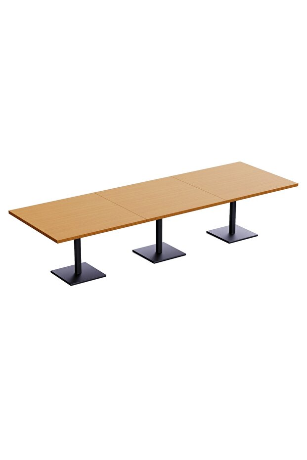 Ristoran Bar Table Square Base - 12 Seater Cocktail Bistro Table for Pub - Light Walnut