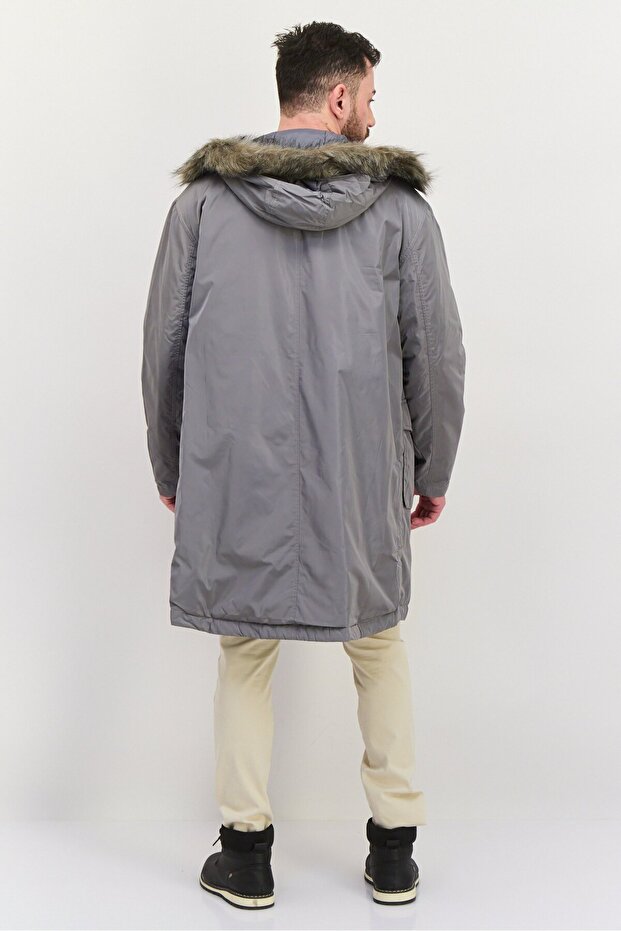 Men Plain Puffer jacket, Grey - 3