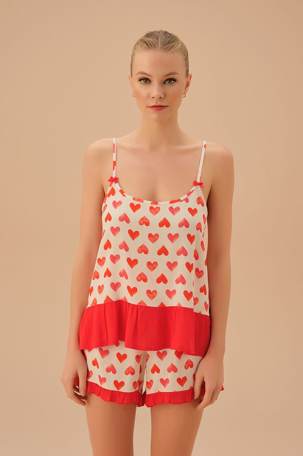 Heart Şort Pijama Takımı - 1