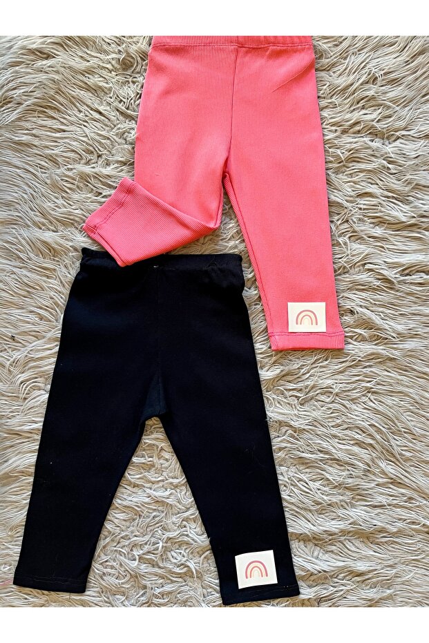 Pack of 2 Flexible Camisole Leggings with Smiley Face Smile Crest