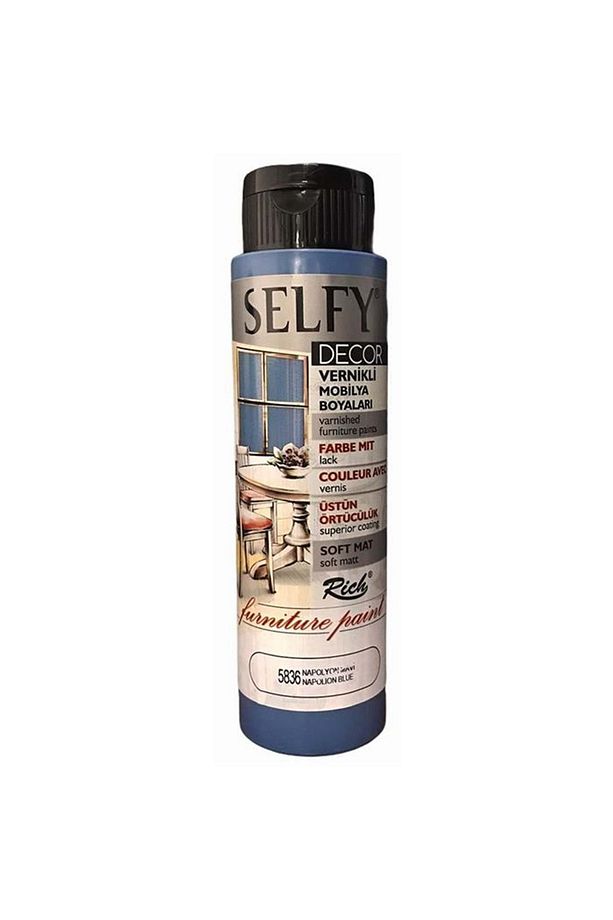 Selfy Decor Vernikli Mobilya Boyası 500 Cc Napolyon Mavi - 1