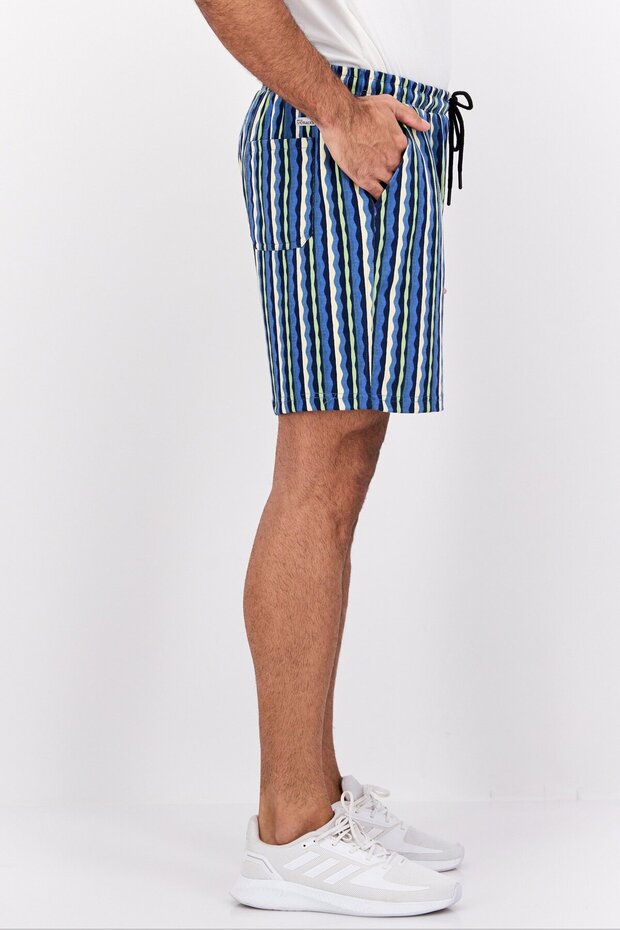 شورت رجالي مخطط أساسي، متعدد الألوان - 2