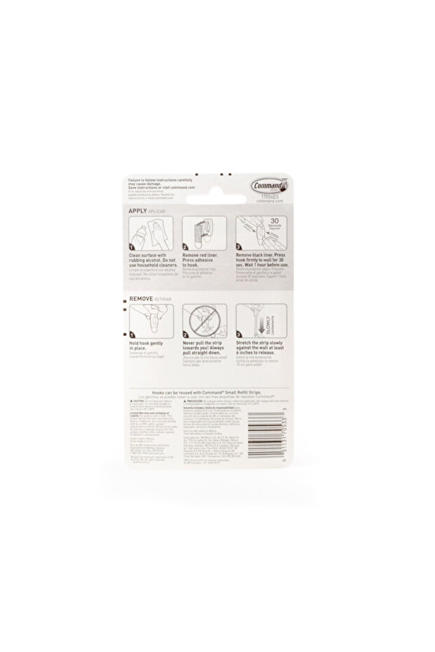 17006ES خطافات بيضاء صغيرة بشريط أبيض - 3
