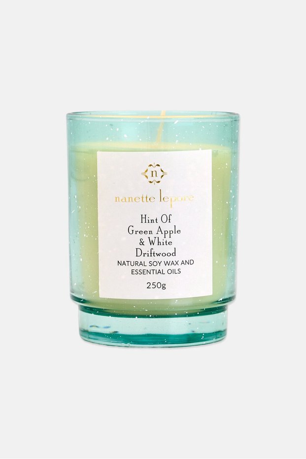 Hint Of Green Apple And White Driftwood Natural Soy Wax 250g, Green