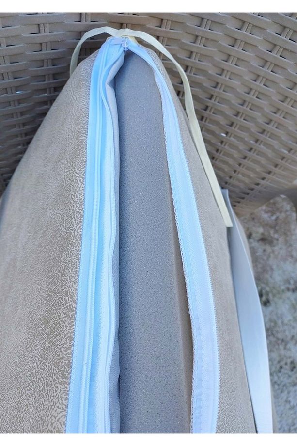 6 Adet Rattan Arkalıklı Sandalye Minderi (Kalınlık 4cm)-Primer Bej - 4