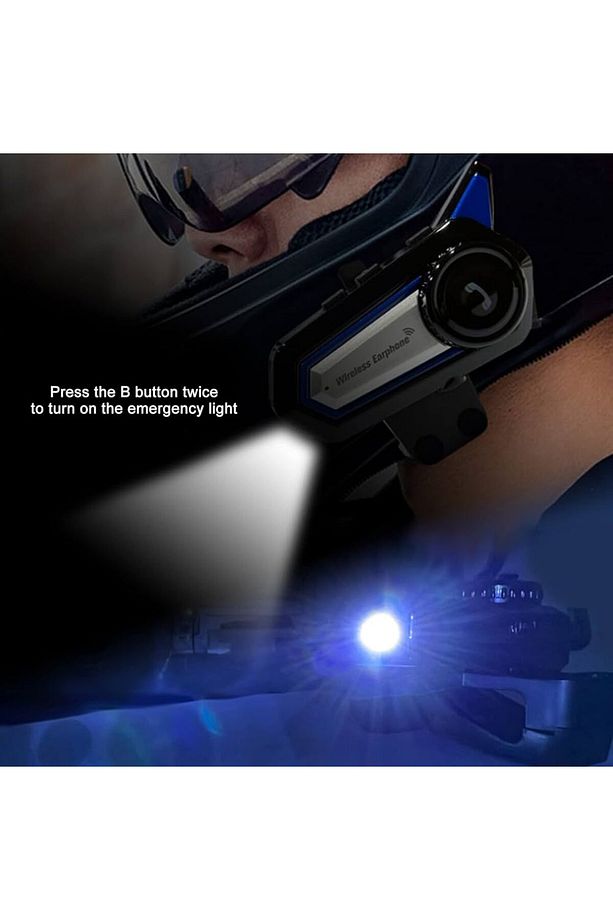 İntercom Su Geçirmez Fenerli Bluetooth Motorsiklet Kulaklığı İnterkom Kask Kulaklık - 1