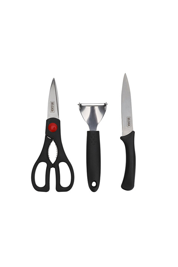 3Pcs Knife Set with Polymer Handle, Sharpe Blade, DC2304