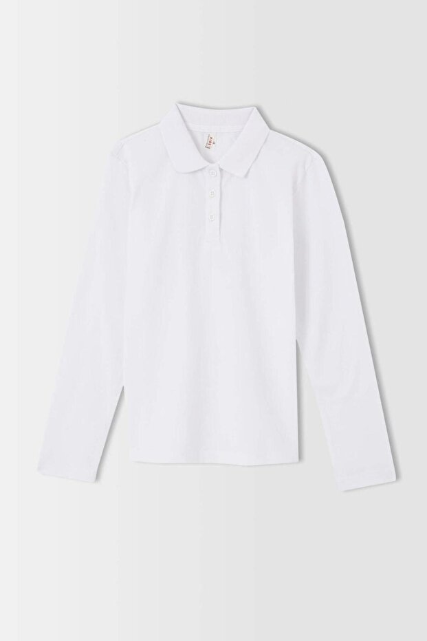 J0010A6-Fw Girl's Long Sleeve Polo Neck T-Shirt