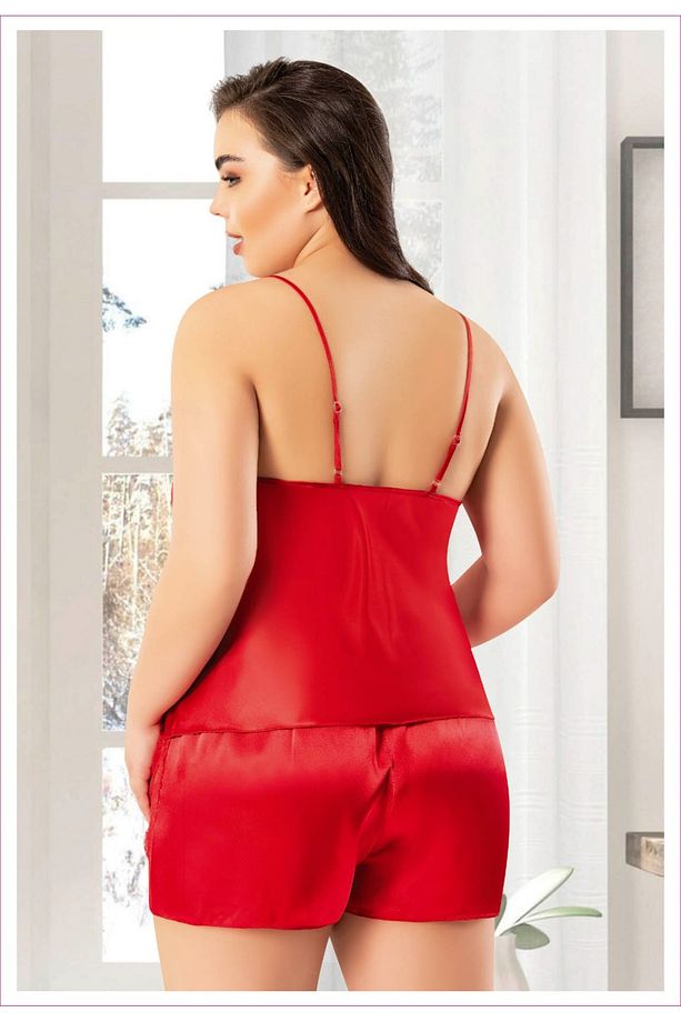 Saten İp Askılı Dantelli Şortlu Gecelik 4d2y2n7 - 2