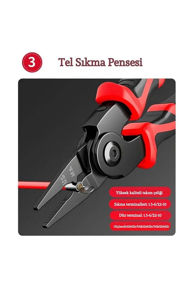 5 Başlıklı Profesyonel Pense Seti – Çok Amaçlı & Dayanıklı - 7