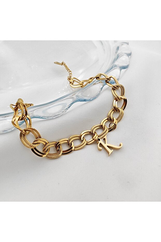 Stainless Steel Milky Way Bracelet with Letter K