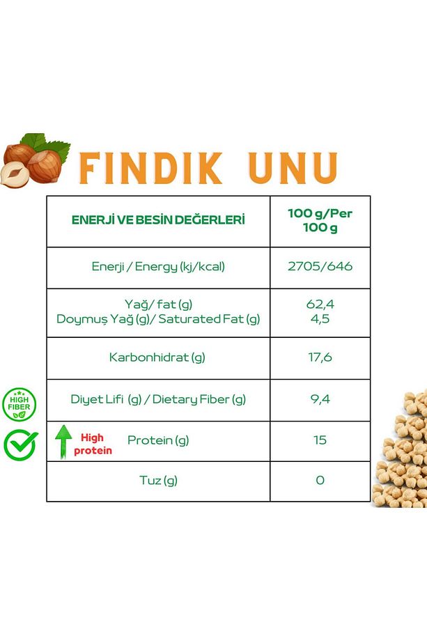 %100 Doğal Çiğ Beyaz Fındık Unu 1 Kg | Glutensiz, Katkısız, Keto & Vegan, Yüksek Protein - 2