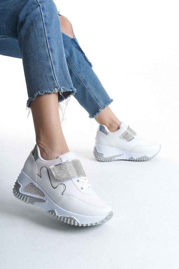 Sedef Simli Kadın Simli Bağcıklı Sneaker BG1154-101-0007 - 1