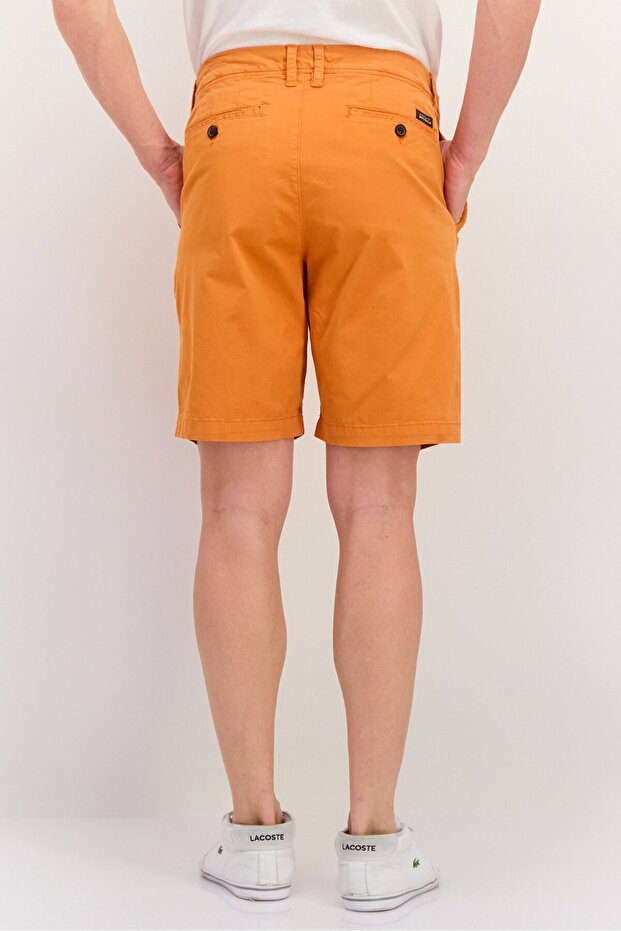 شورت رجالي سادة بقصّة عادية، برتقالي - 3