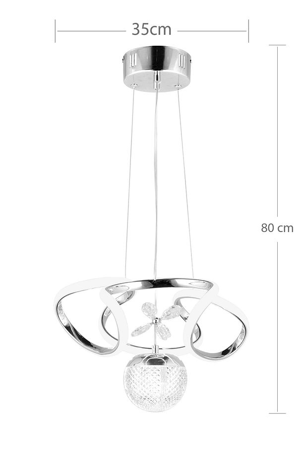 Modern Kıvrımlı Tek Toplu Üç Renkli Gold Sarkıt Taşlı Ledli Otuma Odası Avize ve Salon Sarkıt Avize - 2