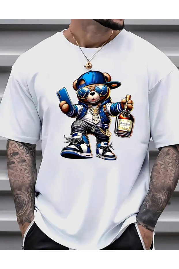 Unisex Busy Bear Printed T-Shirt