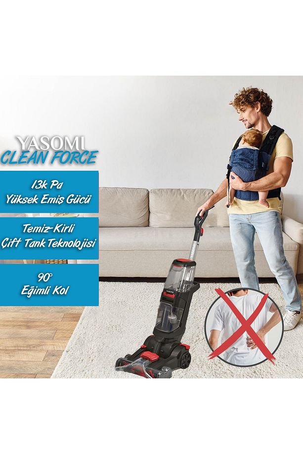 Clean Force Pro Dikey Halı-Koltuk Yıkama ve Leke Çıkarma Makinesi - 4