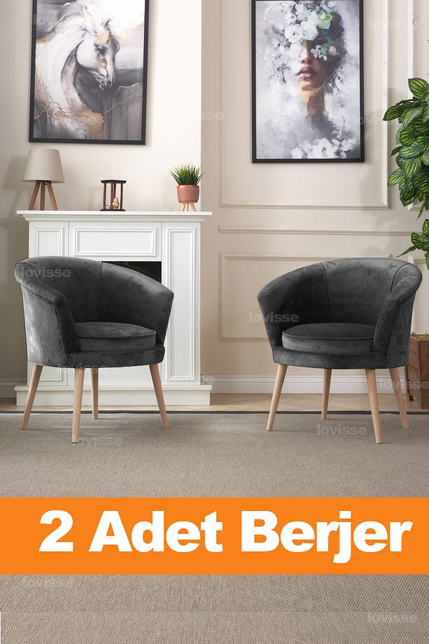 Milano Berjer Set - 2 Adet, Tekli Koltuk, Ofis, Balkon, Bekleme, Çay Seti, Lobi - 1