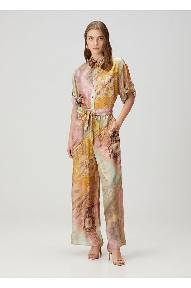 Tallow Relaxed Pembe Sarı İpek Pantolon Beden: 1 - 1