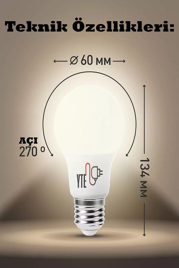 3200 K E 27 Sarı LED Ampul 9 W Yüksek Kalite Göz Yormayan Ampul - 2