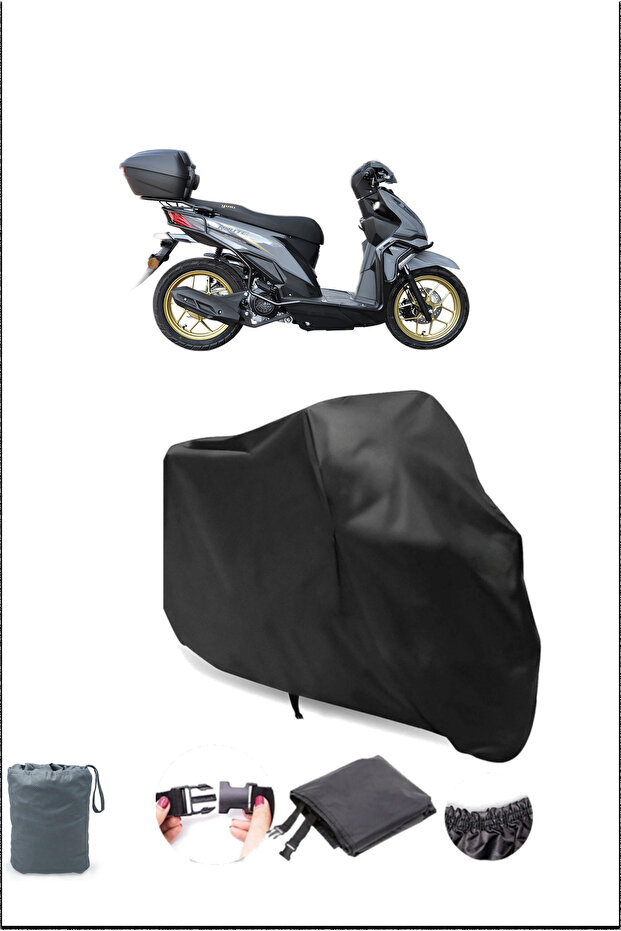 Black Yuki Route 110 Waterproof Durable Motorcycle Cover