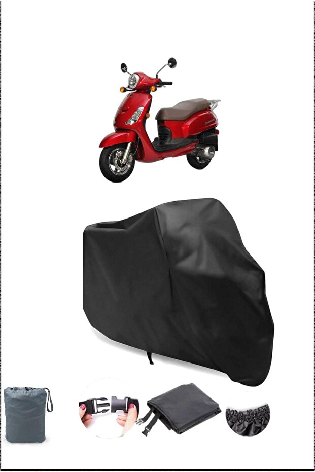 غطاء دراجة نارية أسود SYM Fiddle Ii 125 مقاوم للماء - 1
