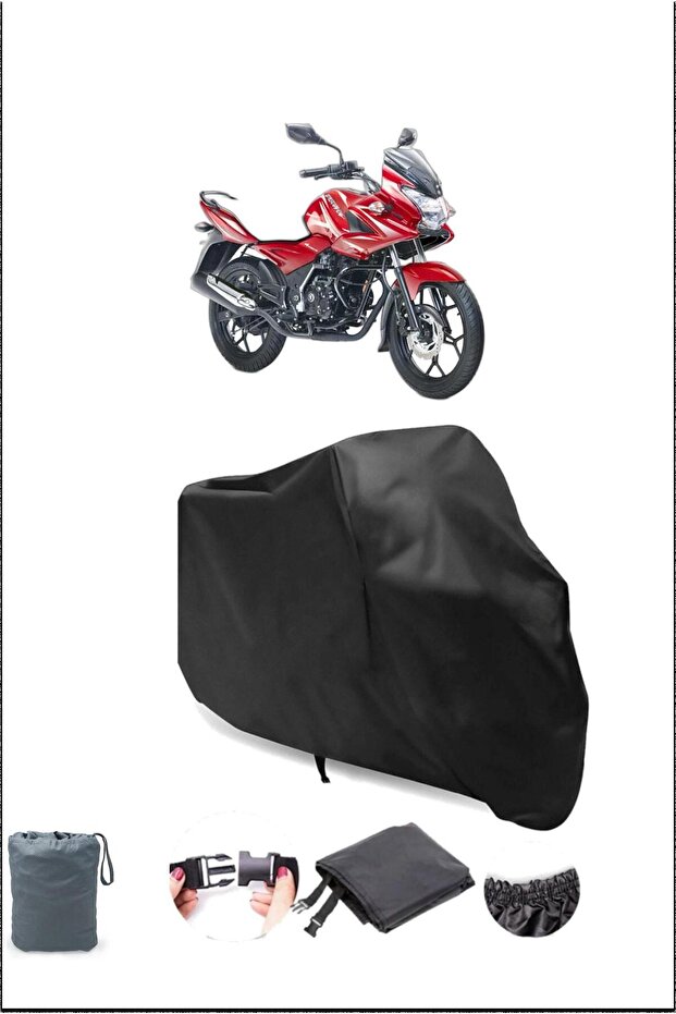 غطاء دراجة نارية أسود BAJAJ اكتشف 150 F مقاوم للماء ومتين