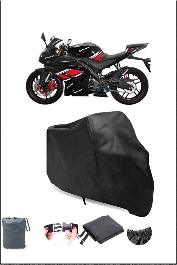 Black Yuki Yk250-21 R-Samurai Waterproof Durable Motorcycle Cover