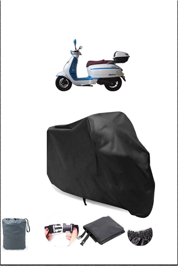 Black Falcon Martini 50 Waterproof Proof Motorcycle Cover