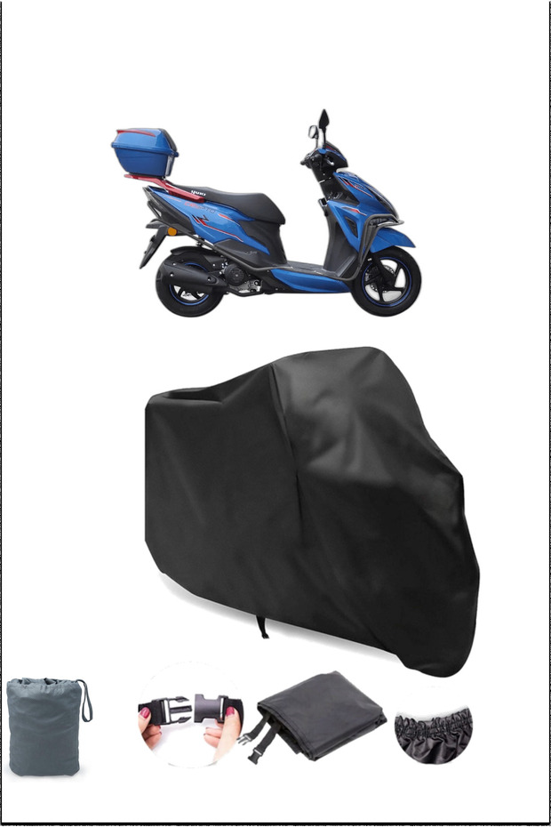 Black Yuki Crypto 125 Waterproof Durable Motorcycle Cover