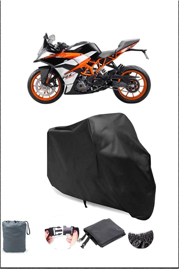 غطاء دراجة نارية أسود KTM 390 Rc مقاوم للماء