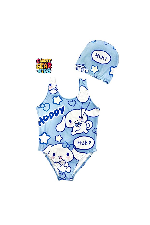 Boned Swimsuit with Print Detail for Girl