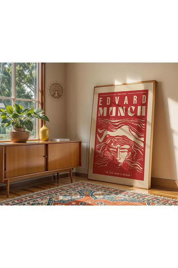 Çerçevesiz  Edvard Munch "In the Man's Brain" Tekli Poster Tasarımı - 5
