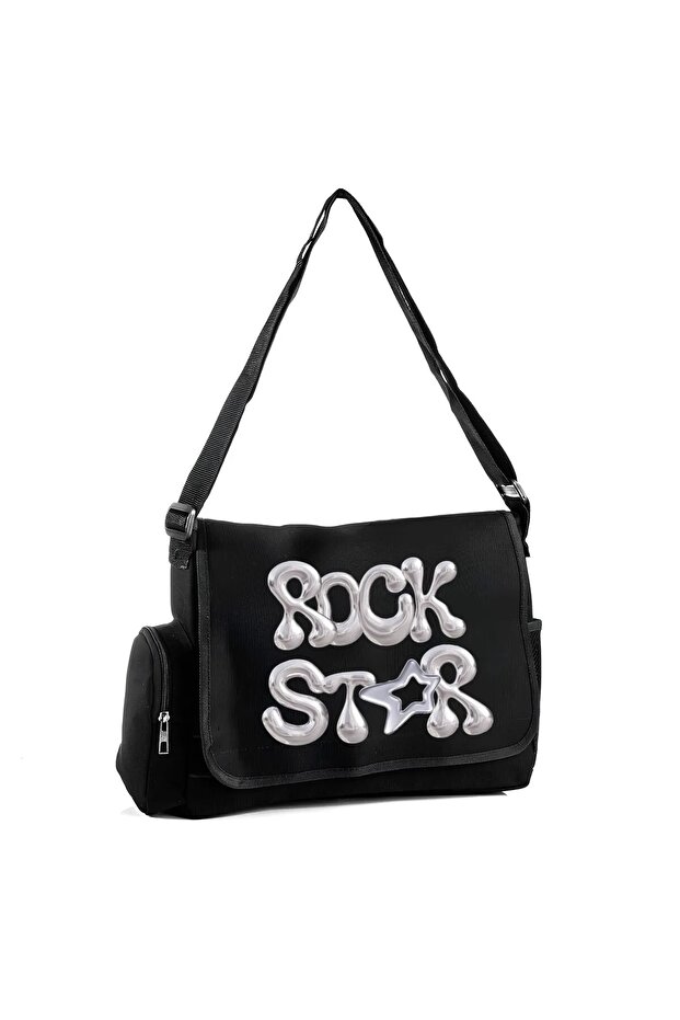 حقيبة ماسنجر بتصميم خاص من Rock Star باللون الأسود