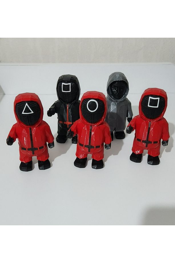 Squid Game 3lü Muhafız +Subay Muhafız +Baş Yönetici Figür Seti - 6